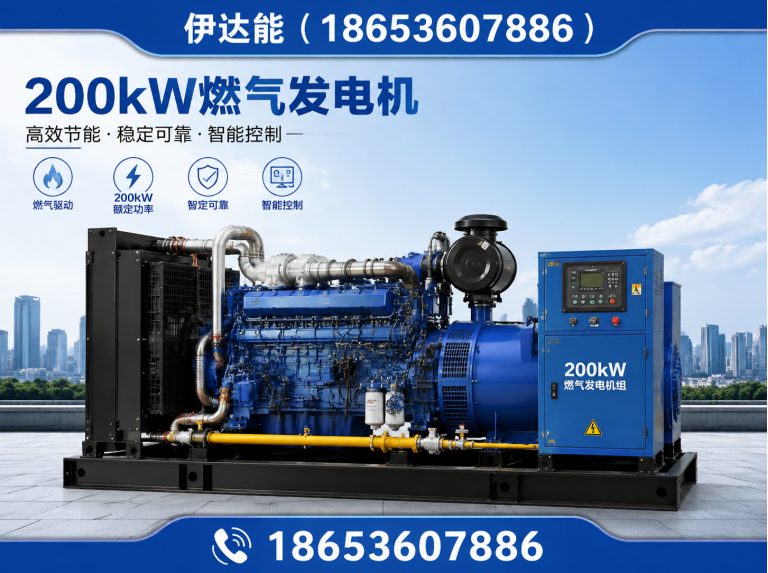 潍坊滨海经济技术开发区200kW燃气发电机展示图